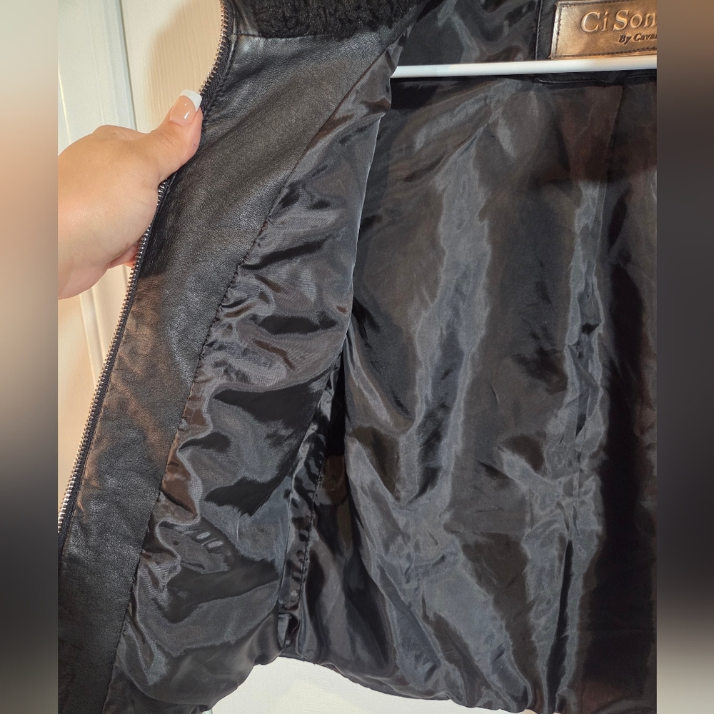 Cavalini Ci Sono Black Faux Fur Jacket - Picture 4 of 9